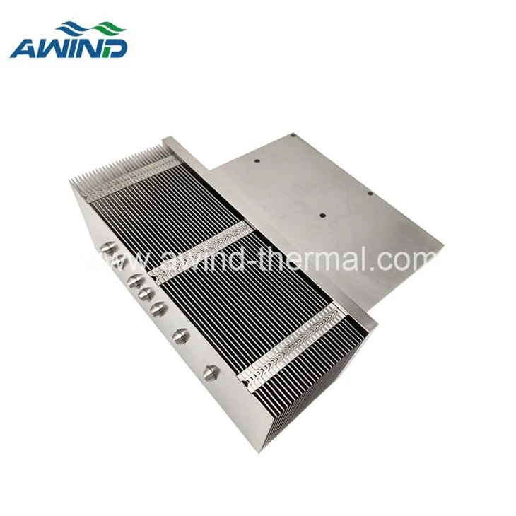 Aluminium Zipper Pin Fins Heat Sinks With Heatpipes